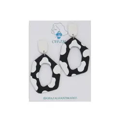 گوشواره پلیمری خال خالی