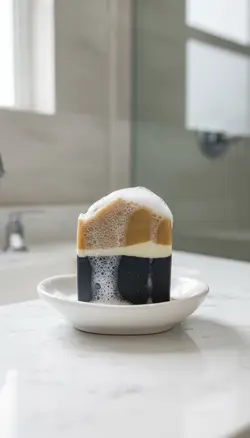 صابون ترکیبی زغال و زردچوبه کاهش منافذ باز پوست کاهش لک ، جوش و جای جوش روشن کننده