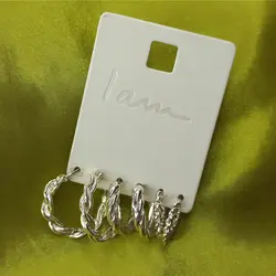 پک گوشواره زنانه حلقه ای برند اروپایی Iam ضدحساسیت