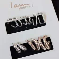 پک گوشواره زنانه نیم حلقه ای برند اروپایی ضدحساسیت