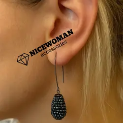 گوشواره زنانه طرح انگور سنگی برند اروپایی accessories ضدحساسیت