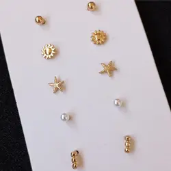 پک گوشواره زنانه میخی برند اروپایی ضدحساسیت