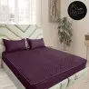 ملحفه کشدار پنبه دوزی یکنفره 90 هرمس HERMES رنگ: بنفش تیره
