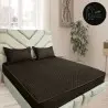 ملحفه کشدار پنبه دوزی یکنفره 90 هرمس HERMES رنگ: سبز تیره