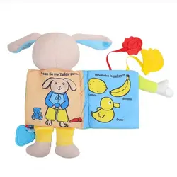 کتاب پارچه ای طرح خرگوش کتاب آموزشی تبادلی نوزاد همراه با دندانگیر نوزاد کتاب آموزشی 