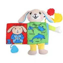 کتاب پارچه ای طرح خرگوش کتاب آموزشی تبادلی نوزاد همراه با دندانگیر نوزاد کتاب آموزشی 