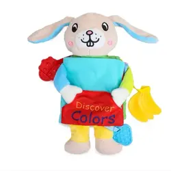 کتاب پارچه ای طرح خرگوش کتاب آموزشی تبادلی نوزاد همراه با دندانگیر نوزاد کتاب آموزشی 