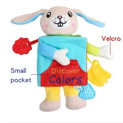 کتاب پارچه ای طرح خرگوش کتاب آموزشی تبادلی نوزاد همراه با دندانگیر نوزاد کتاب آموزشی 