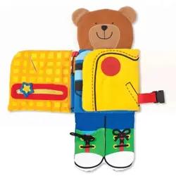 کتاب پارچه ای آموزشی کودک عروسک خرسی مدل آموزش پوشیدن لباس کتاب حمام تبادلی کودک 