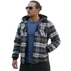 کاپشن پشمی مردانه چهارخانه ضخیم داخل خز: کلاهدار و مناسب سایز L تا ۳XL - کالارست | مرجع خرید تخصصی