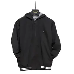 بادگیر مشکی مردانه سایز بزرگ (3XL تا 6XL): داخل تمام آستر، کلاه دار، مناسب بهار و پاییز - کالارست | مرجع خرید تخصصی