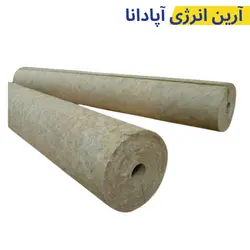 پشم سنگ لوله‌ای برای لوله با قطر خارجی 1/2 اینچ به ضخامت عایق 2.5 سانتی‌متر، به دانسیته ۱۰۰-۱۲۰ کیلوگرم بر متر مکعب (بدون پوشش)