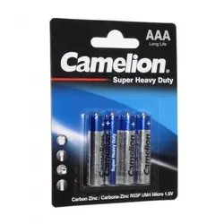 باتری نیم قلمی کملیون (Camelion) مدل Super Duty Heavy (کارتی 4 تایی)