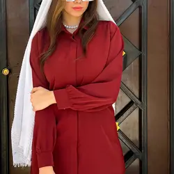 شومیز زنانه دکمه مخفی جنس الیزه مصری