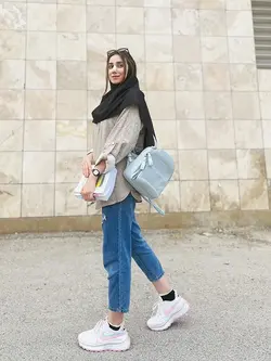 شومیز زنانه دانشجویی مدل جلو بسته جنس وال طرح جین