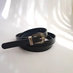 کمربند چرم صنعتی وینتیج باریک مدل نادیا |  شیک و کاربردی