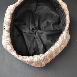 کلاه فرانسوی (برت) پفی مخمل وارداتی | راه راه