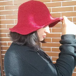 کلاه پاییزه زنانه بافت وارداتی مدل فلاپی | با لبه فنردار