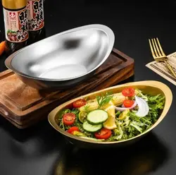 ست کاسه سالاد بیضی طلایی