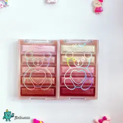 پالت هایلایتر ۵ رنگ شاین و متالیک طرح خرس عروسکی