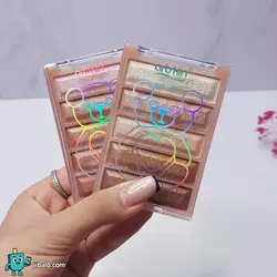 پالت هایلایتر ۵ رنگ شاین و متالیک طرح خرس عروسکی