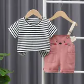 ست دو تیکه تیشرت و بیلر دخترانه طرح موشی