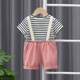 ست دو تیکه تیشرت و بیلر دخترانه طرح موشی