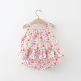 سارافون با شورت دخترانه طرح گل دار