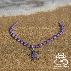 گردنبند منجوق کریستال بنفش