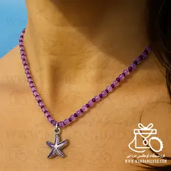 گردنبند منجوق کریستال بنفش