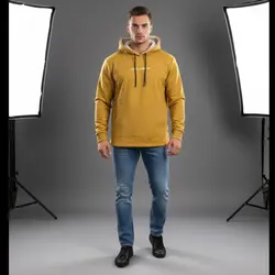 هودی D&G کلاه دار داخل خز خردلی