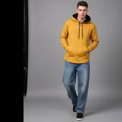 هودی D&G کلاه دار داخل خز پرتقالی