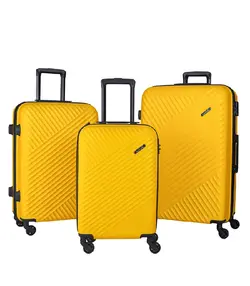 چمدان سه تیکه ماژرو ارغوان پلاس چرخ دوبل و زیپ افزایش حجم