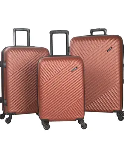 چمدان سه تیکه ماژرو ارغوان پلاس چرخ دوبل و زیپ افزایش حجم