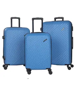 چمدان سه تیکه ماژرو ارغوان پلاس چرخ دوبل و زیپ افزایش حجم