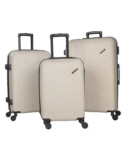 چمدان سه تیکه ماژرو ارغوان پلاس چرخ دوبل و زیپ افزایش حجم