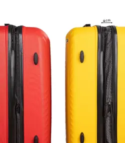 چمدان سه تیکه ماژرو ارغوان پلاس چرخ دوبل و زیپ افزایش حجم