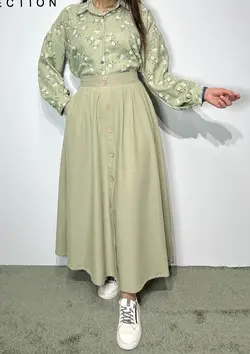 دامن جلو دکمه پیله دار کد a16