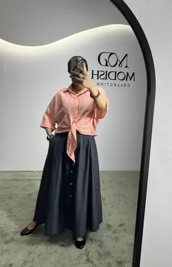 دامن جلو دکمه پیله دار کد a16