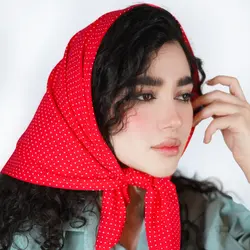 مینی اسکارف نخی خال خالی - کد 1002