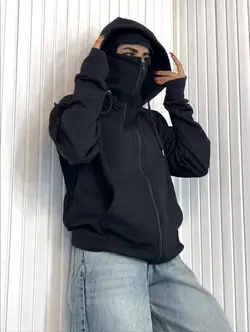 سویشرت نینجا زنانه مردانه با رازآلودگی دورس داخل کرکی، فری‌سایز ۳۶ تا ۴۴ کد ۶۶۴۵، پوششی چابک و مرموز برای ناپدید شدن در سایه‌های بازیگوش روزانه‌ات