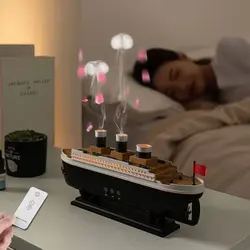 دستگاه بخور سرد و رطوبت‌ساز طرح کشتی مدل Titanic با چراغ LED