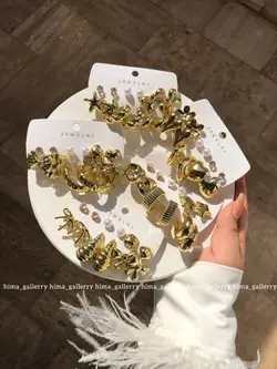 پک گوشواره اقتصادی ۶جفتی آبکاری طلایی