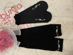ست جوراب و ساق دست روبان دوزی شده طرح آیلین