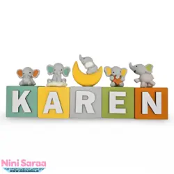 مکعب استند اسم چوبی نوزاد طرح گاردن | با بهترین کیفیت چوب راش و رنگ اکریلیک | قیمت برای یک مکعب می باشد