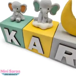 مکعب استند اسم چوبی نوزاد طرح گاردن | با بهترین کیفیت چوب راش و رنگ اکریلیک | قیمت برای یک مکعب می باشد