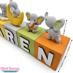 مکعب استند اسم چوبی نوزاد طرح گاردن | با بهترین کیفیت چوب راش و رنگ اکریلیک | قیمت برای یک مکعب می باشد