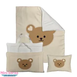 مسافرتی نوزاد مامز کیوتی (momscutie) مدل 3 تکه طرح پرفروش خرس تدی- نماینده رسمی مامزکیوتی