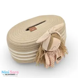 سطل و جای دستمال کاغذی باکیفیت و عروسکی اتاق کودک قیطان طرح دختر