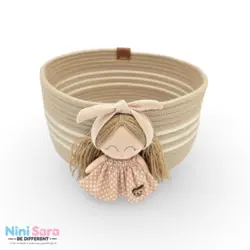 سبد نظم دهنده قیطان باکیفیت و عروسکی اتاق کودک طرح دختر